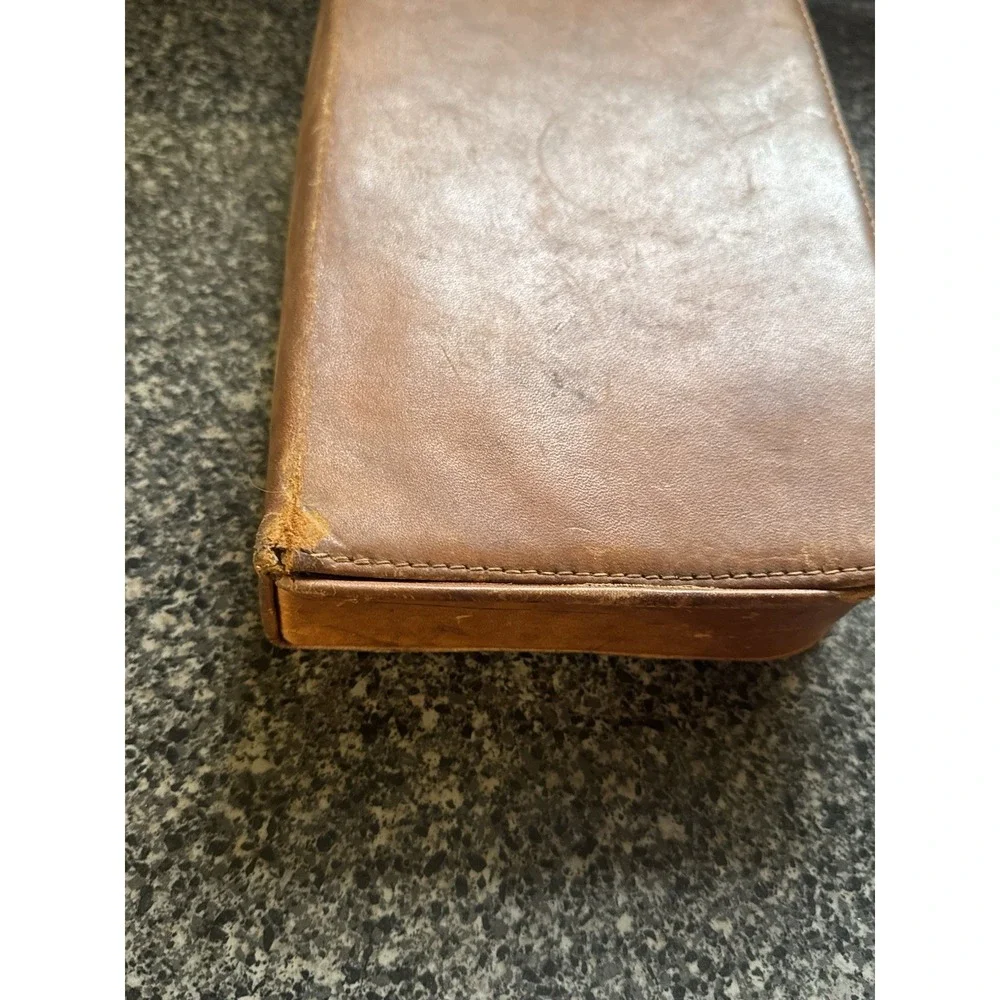 Vintage Leather Box With Button Close Sadle Cowhide Travel Box Keepsakes‎